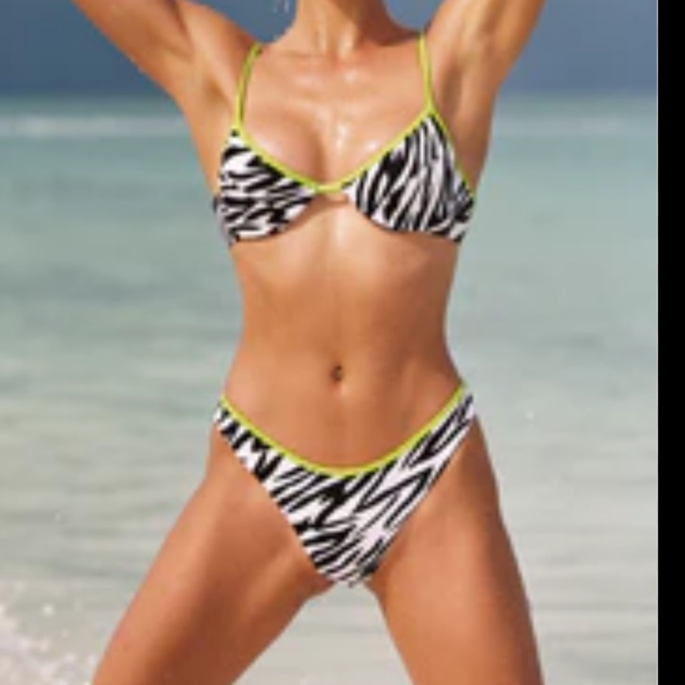 Bamba Swim Zebra Print Bikini Set - image 1